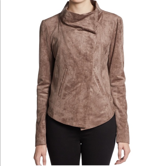 BCBG Max Aria Faux Suede Drape Jacket - Picture 2 of 7